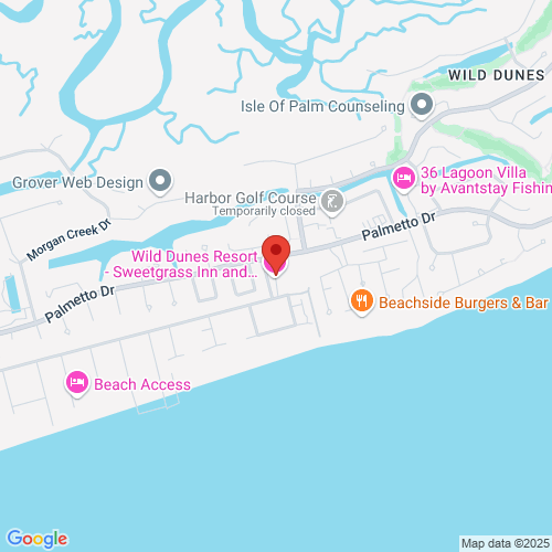 Map of area surrounding Wild Dunes Resort, Isle of Palms