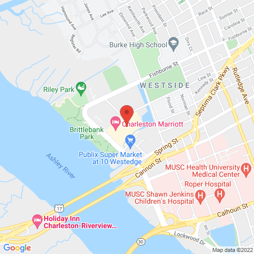 Map of area surrounding Charleston Marriott