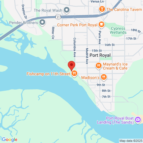 Map of area surrounding Shellring Ale Works, Port Royal, SC